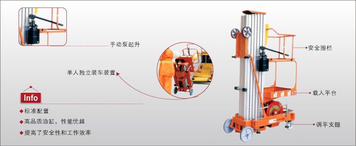 移動(dòng)式鋁合金高空作業(yè)平臺(tái)單